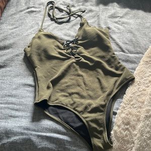 Olive one-piece suit